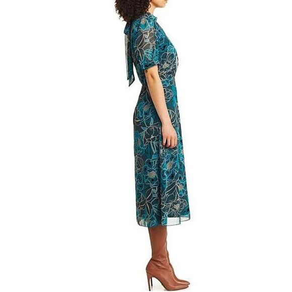 JULIA JORDAN - Beautiful Floral midi dress in teal - Picture 3 of 11
